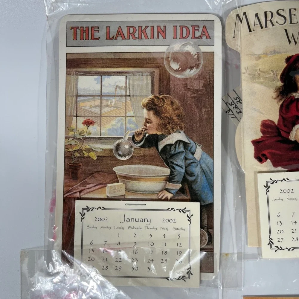 Vtg 2002‎ Gallery Graphics Mini Calendars Advertising Art Magnetic Lot of 7 NOS
